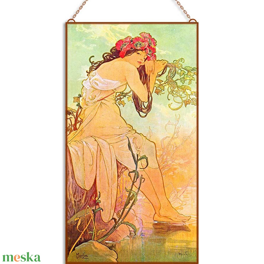 Alphonse Mucha-Négy évszak üvegkép garnitúra - otthon & életmód - dekoráció - kép & falikép - üvegkép - Meska.hu Alphonse Mucha-Négy évszak üvegkép garnitúra - otthon & életmód - dekoráció - kép & falikép - üvegkép - Meska.hu