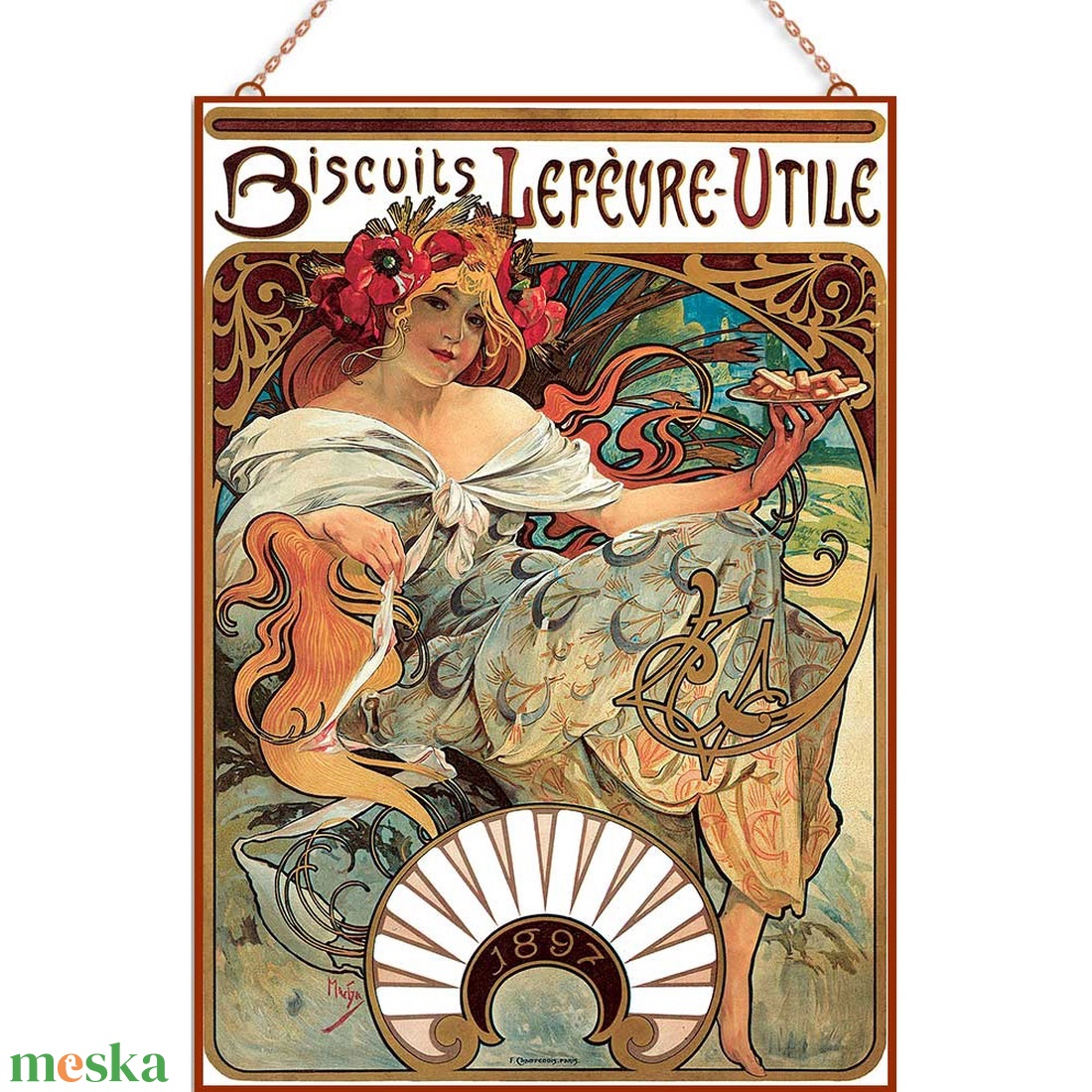 Alfons Mucha-Biscuits Le Févre Utile üvegkép - otthon & életmód - dekoráció - kép & falikép - üvegkép - Meska.hu Alfons Mucha-Biscuits Le Févre Utile üvegkép - otthon & életmód - dekoráció - kép & falikép - üvegkép - Meska.hu