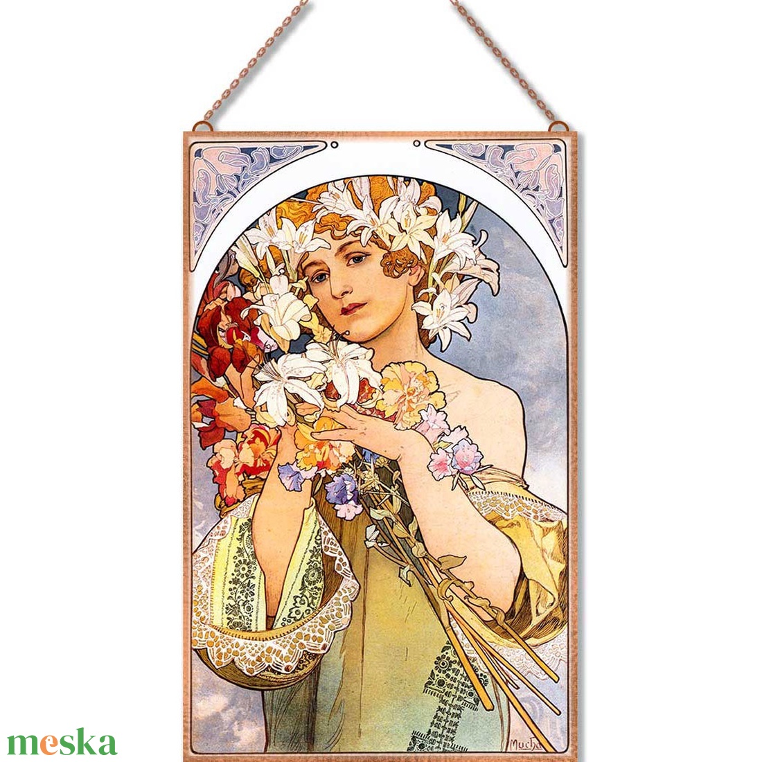 Alfons Mucha - Flower üvegkép - otthon & életmód - dekoráció - kép & falikép - üvegkép - Meska.hu Alfons Mucha - Flower üvegkép - otthon & életmód - dekoráció - kép & falikép - üvegkép - Meska.hu