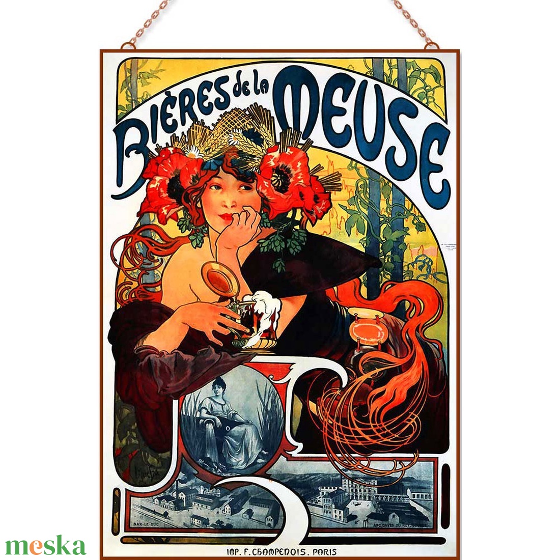 Alfons Mucha - Biéres de la Meuse üvegkép - otthon & életmód - dekoráció - kép & falikép - üvegkép - Meska.hu Alfons Mucha - Biéres de la Meuse üvegkép - otthon & életmód - dekoráció - kép & falikép - üvegkép - Meska.hu