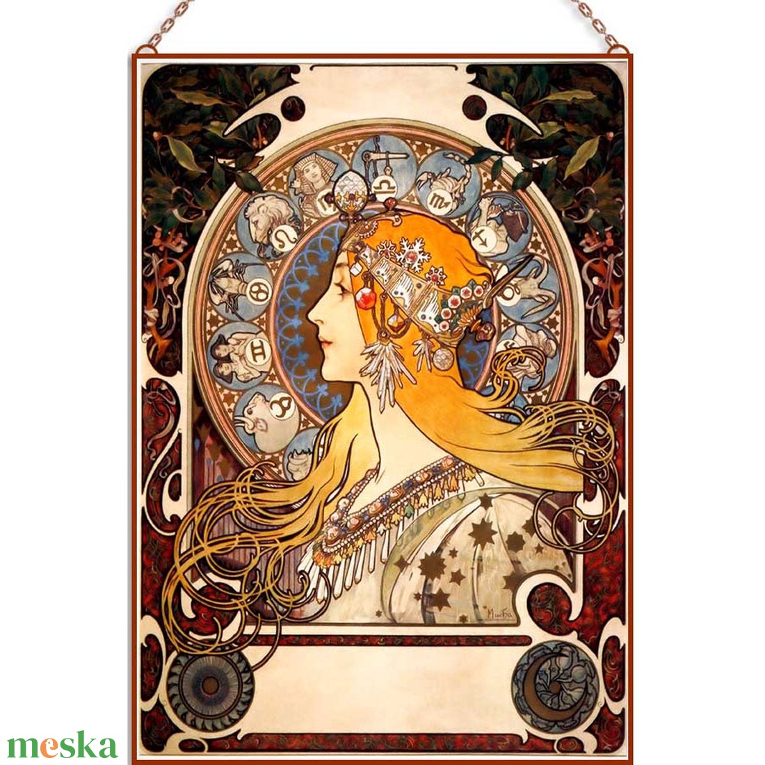 Alfons Mucha - Zodiákus üvegkép - otthon & életmód - dekoráció - kép & falikép - üvegkép - Meska.hu Alfons Mucha - Zodiákus üvegkép - otthon & életmód - dekoráció - kép & falikép - üvegkép - Meska.hu