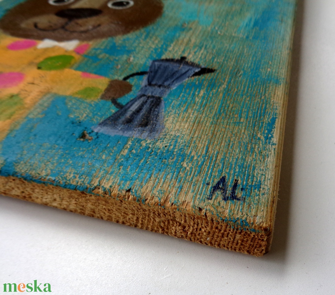 Ki kér Kávét? - Rusztikus Fatábla, Vicces Ajándék ötlet - Egyedi Falidísz, Konyha, Medve, Mackó - otthon & életmód - dekoráció - fali és függő dekoráció - falra akasztható dekor - Meska.hu