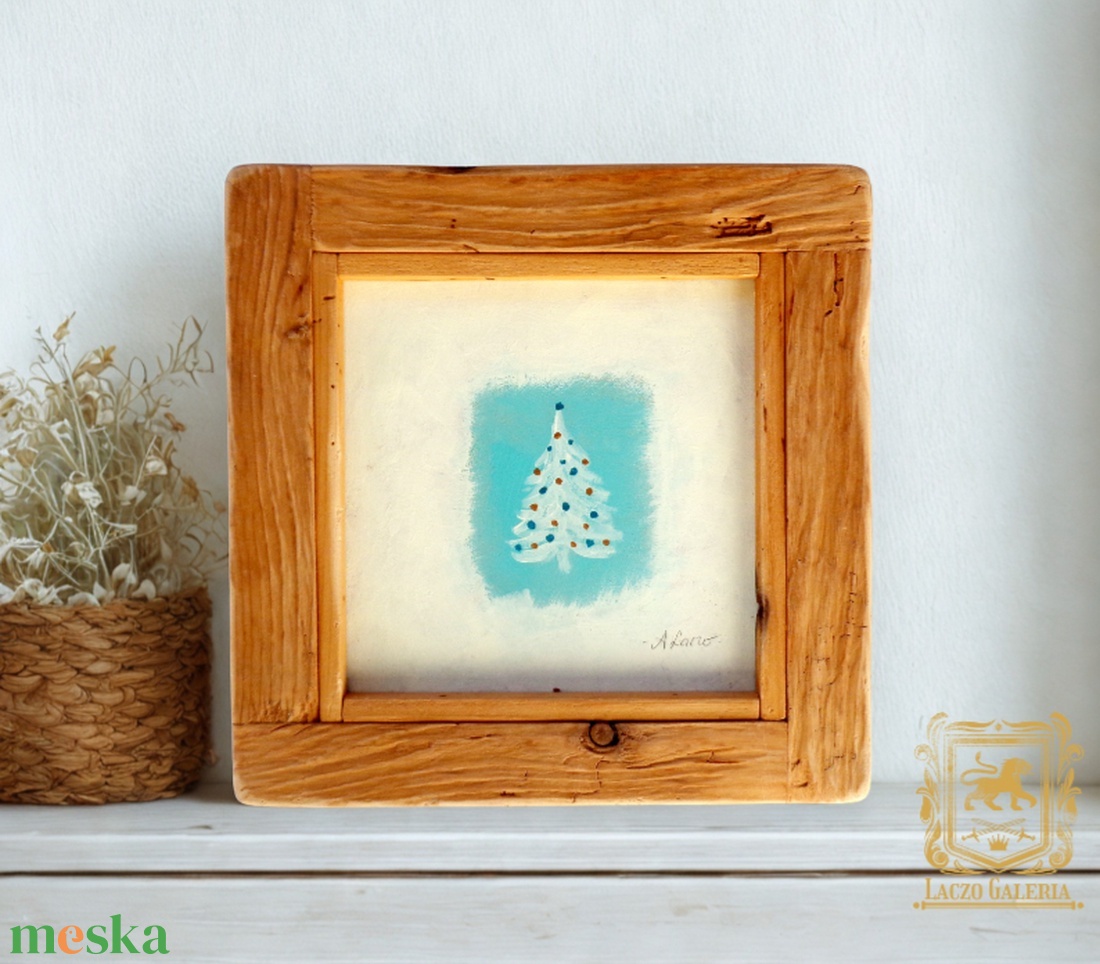 Kiskarácsony - Akril festmény Rusztikus Fakeretben - művészet - festmény - akril - Meska.hu Kiskarácsony - Akril festmény Rusztikus Fakeretben - művészet - festmény - akril - Meska.hu