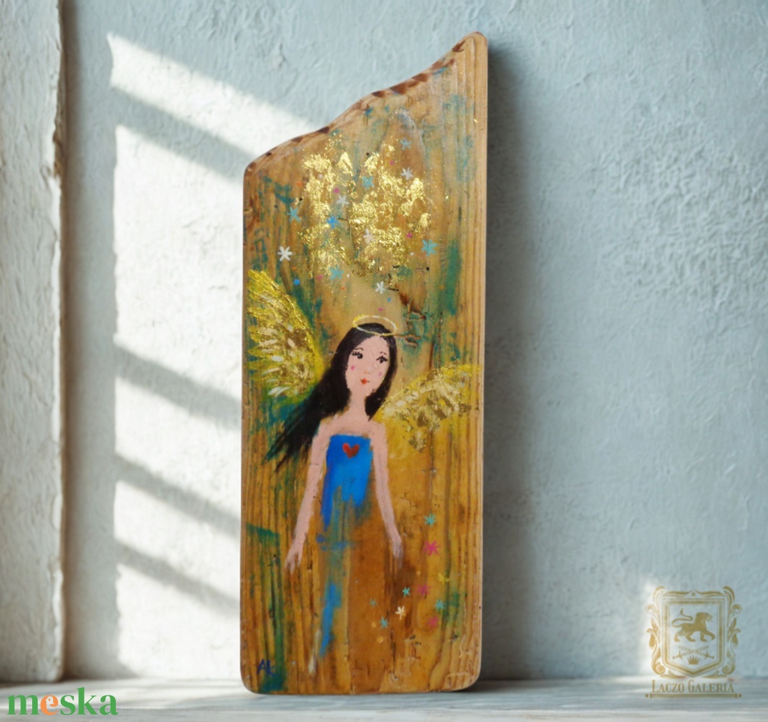 Arany szárny - Rusztikus Festett Fatábla - Falra akasztható - Ajándék ötlet - Angyal, Gyerekszoba - otthon & életmód - dekoráció - fali és függő dekoráció - függődísz - Meska.hu Arany szárny - Rusztikus Festett Fatábla - Falra akasztható - Ajándék ötlet - Angyal, Gyerekszoba - otthon & életmód - dekoráció - fali és függő dekoráció - függődísz - Meska.hu