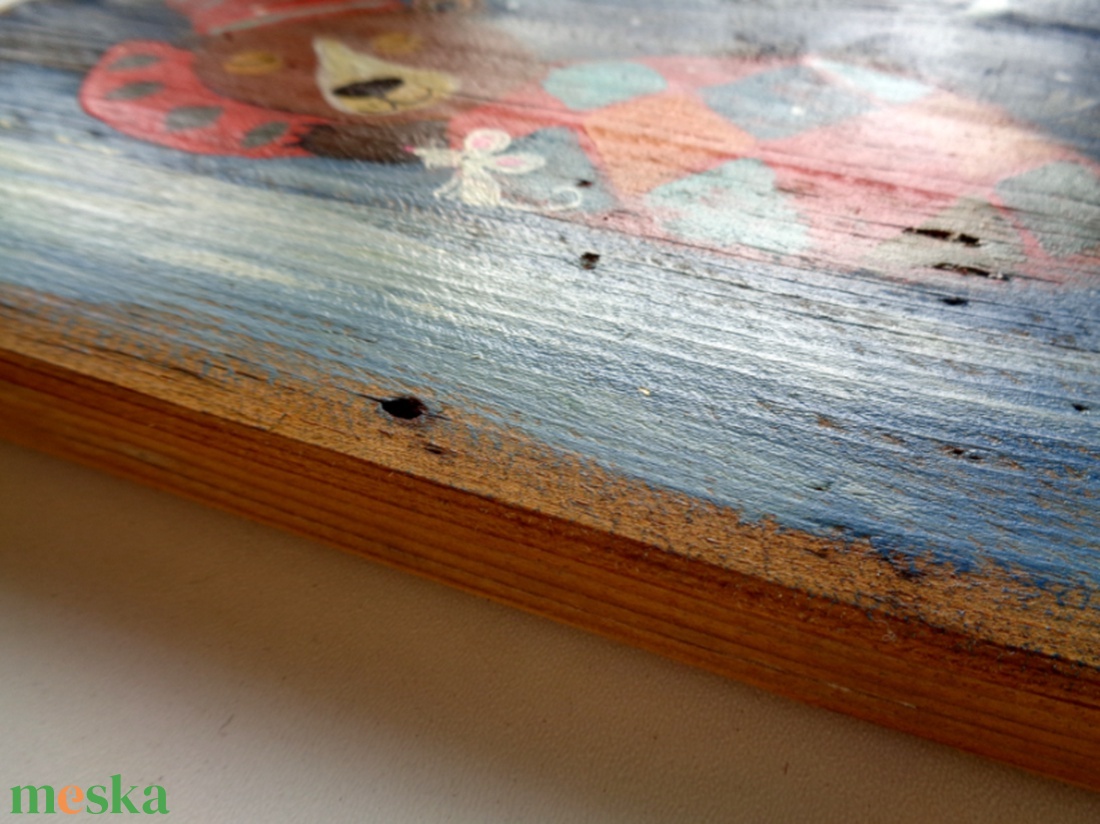 Téli álom  - Rusztikus Fatábla, Vicces Ajándék ötlet - Egyedi Falidísz, Medve, Mackó, Kisegér - otthon & életmód - dekoráció - fali és függő dekoráció - falra akasztható dekor - Meska.hu