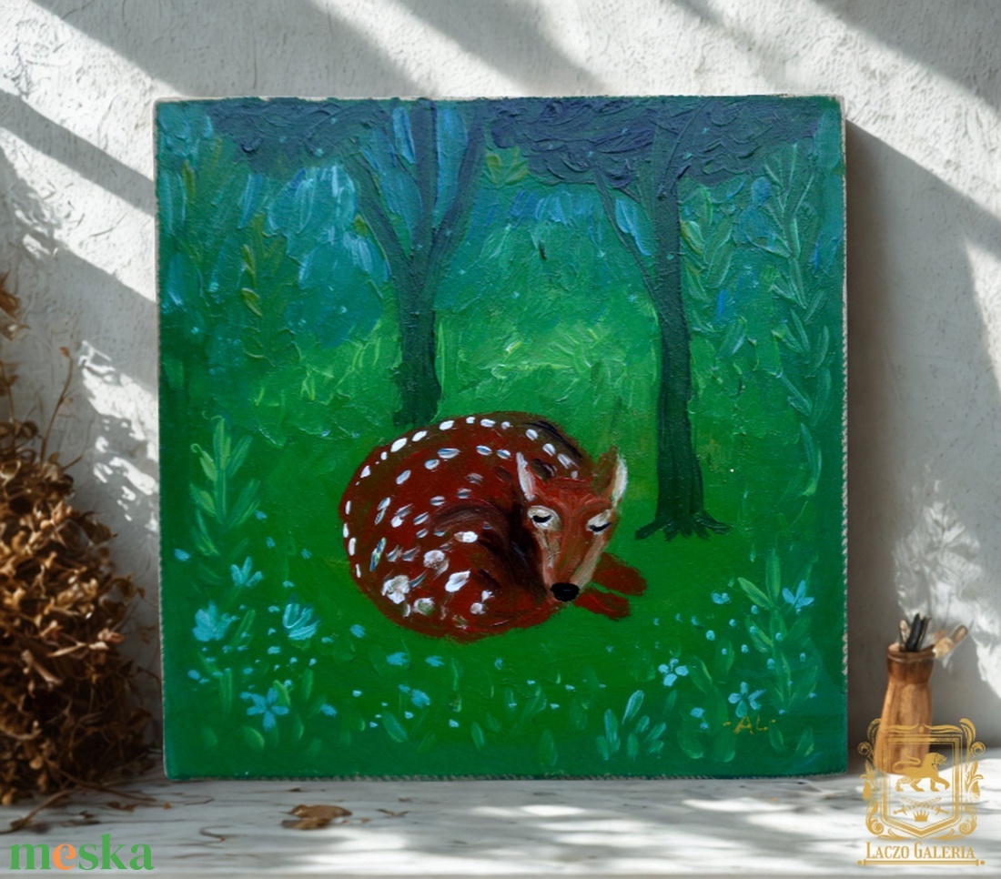 Kisőzi - Laczó Ágnes kortárs festő/grafikus művész - Őz - művészet - festmény - akril - Meska.hu