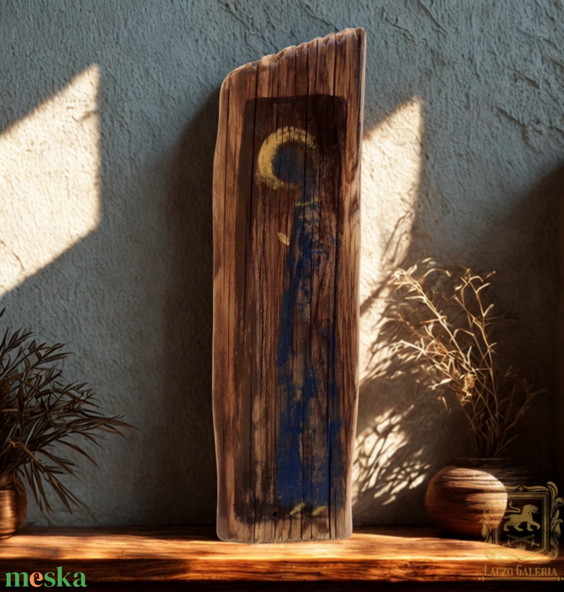 Rusztikus Szentkép  - Rusztikus Festett Fatábla - Falra akasztható - Ajándék ötlet - Angyal - otthon & életmód - dekoráció - fali és függő dekoráció - függődísz - Meska.hu