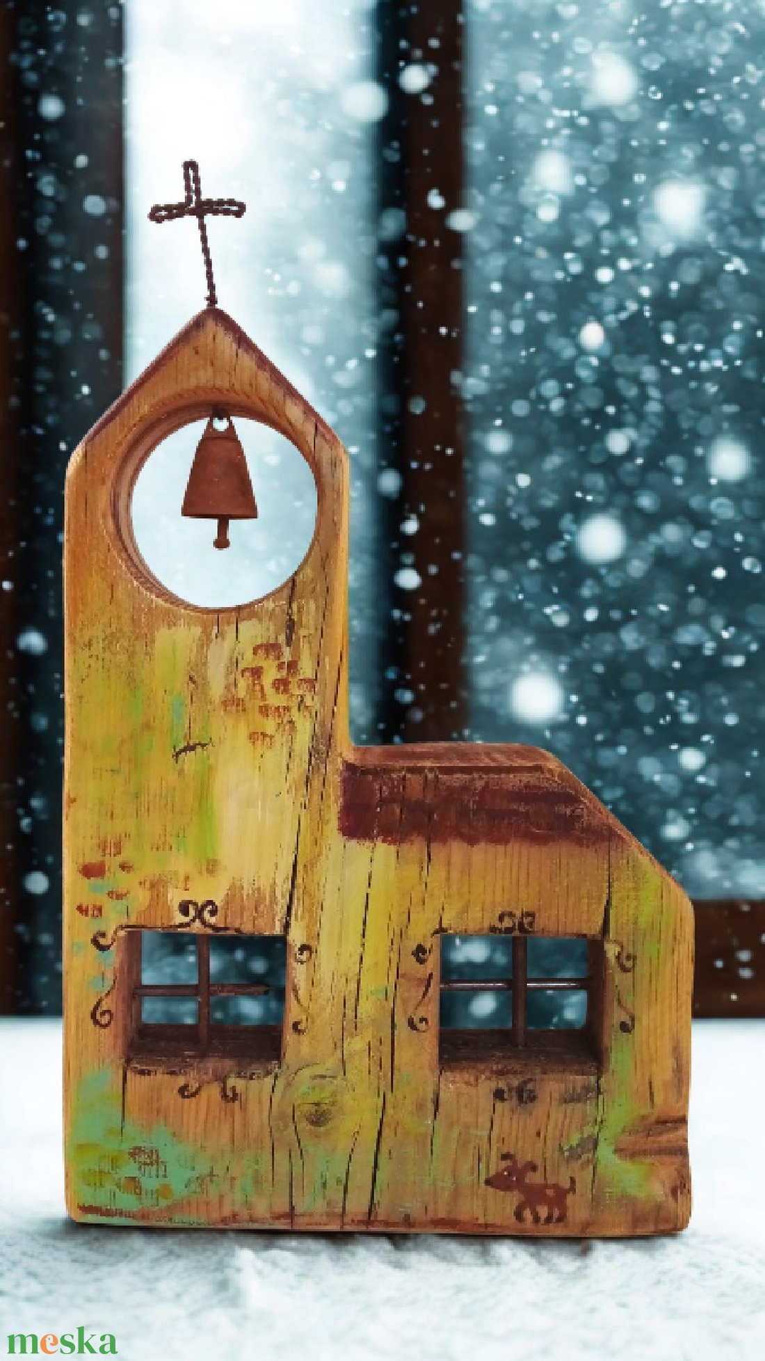 Templom Buksival - Egyedi dekoráció, ajándék ötlet, Gyerekszoba, Karácsony, Kiskutya, Harang - otthon & életmód - dekoráció - fali és függő dekoráció - falra akasztható dekor - Meska.hu
