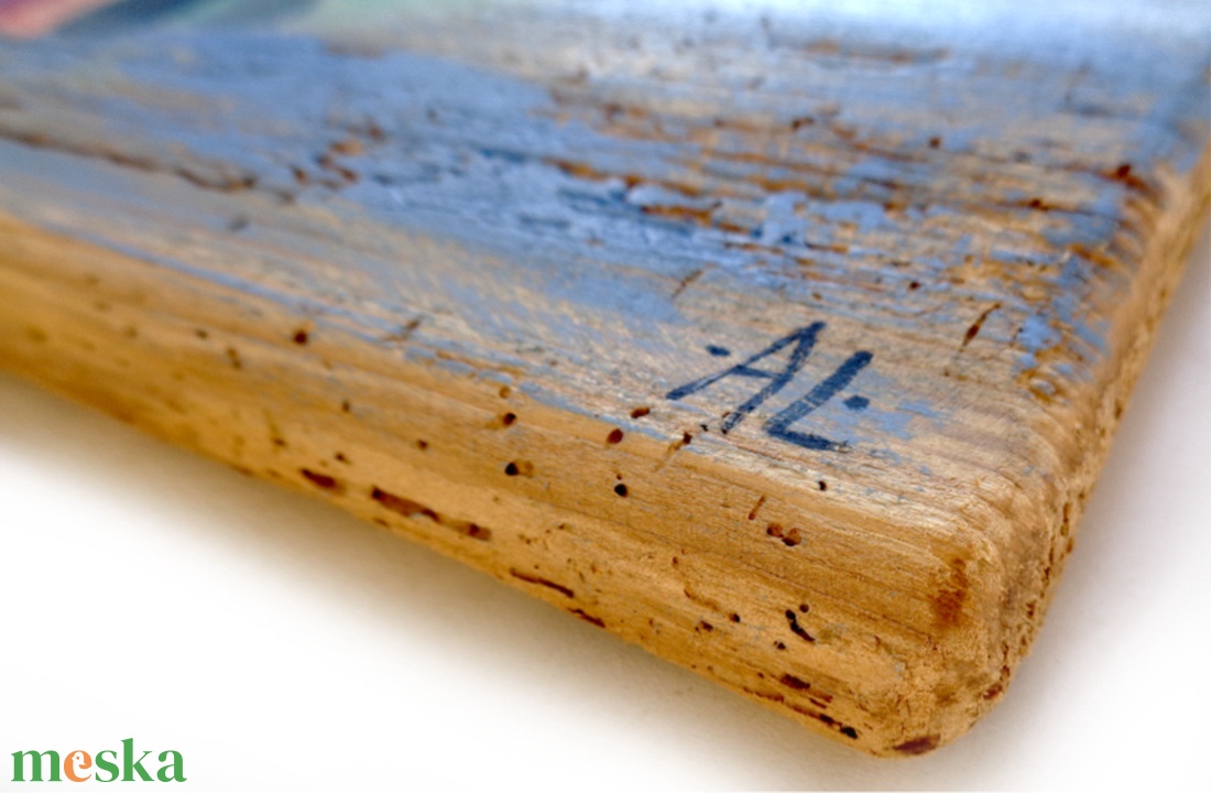 Halacska hátán házikók - Rusztikus Fatábla, Ajándék ötlet, Gyerekszoba, Egyedi Falikép - otthon & életmód - dekoráció - fali és függő dekoráció - falra akasztható dekor - Meska.hu