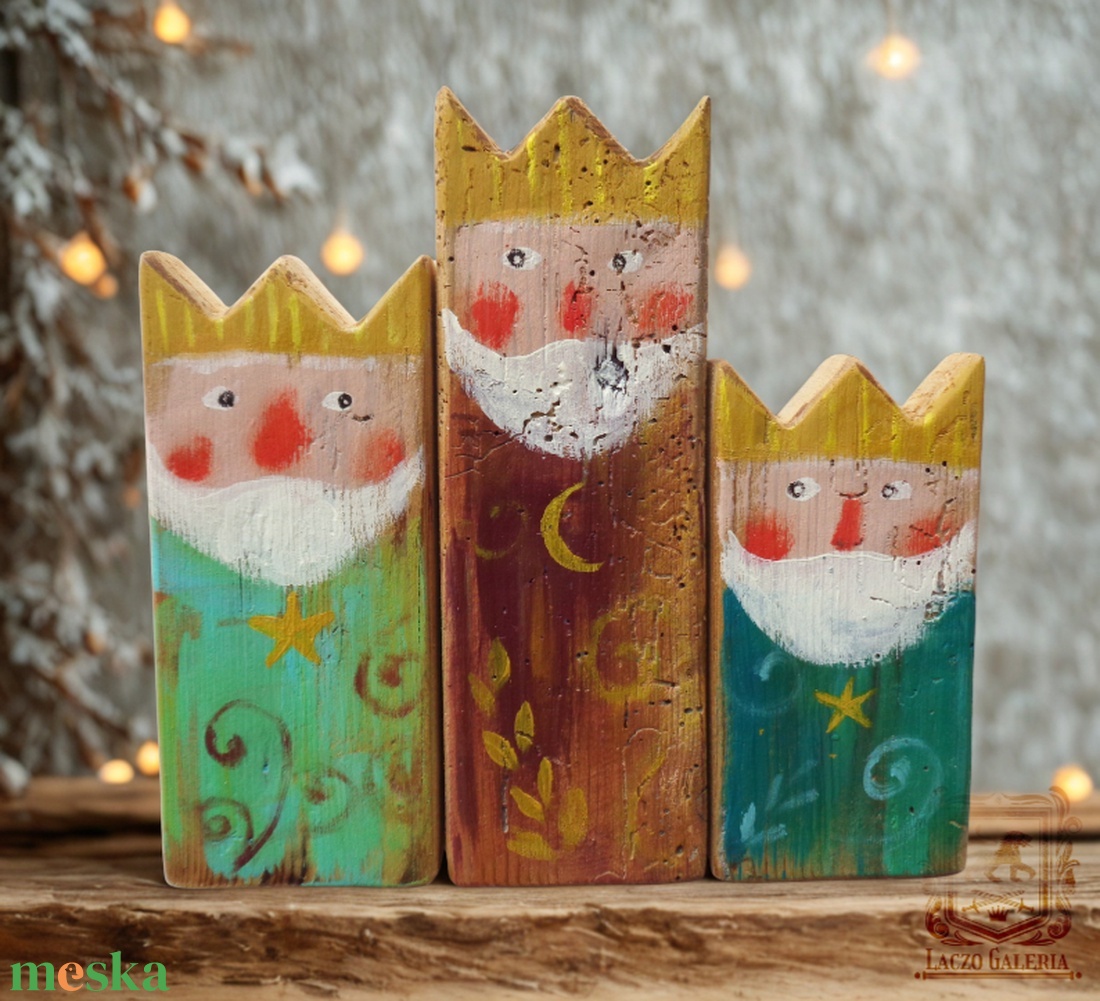 3 Királyok - Rusztikus Festett Fatábla - Falra akasztható - Karácsonyi Ajándék ötlet - Gyerekszoba - otthon & életmód - dekoráció - fali és függő dekoráció - függődísz - Meska.hu