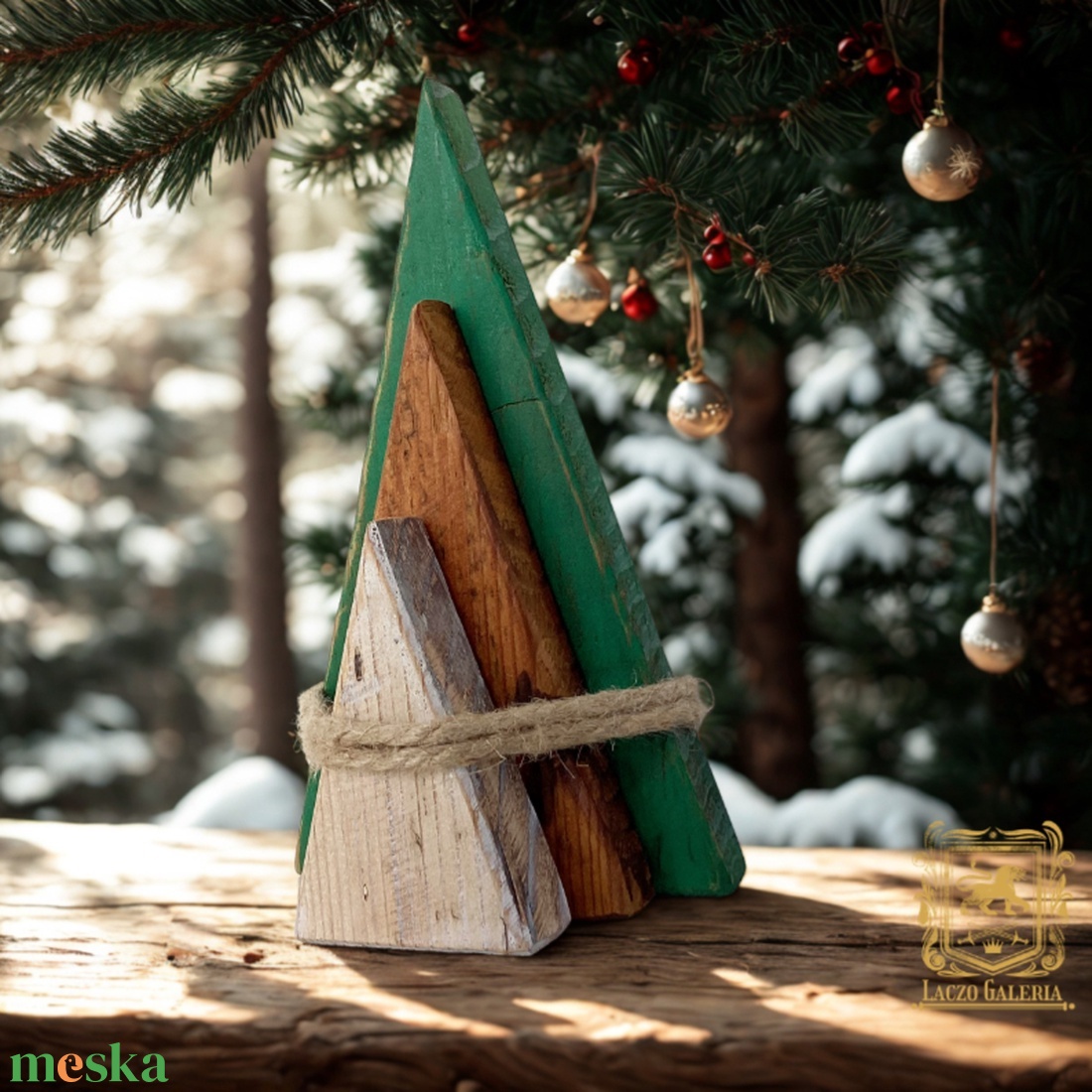 Rusztikus karácsonyfa - Ajándék ötlet - Karácsonyfa dekoráció - karácsony - karácsonyi lakásdekoráció - karácsonyfa, grincsfa - Meska.hu