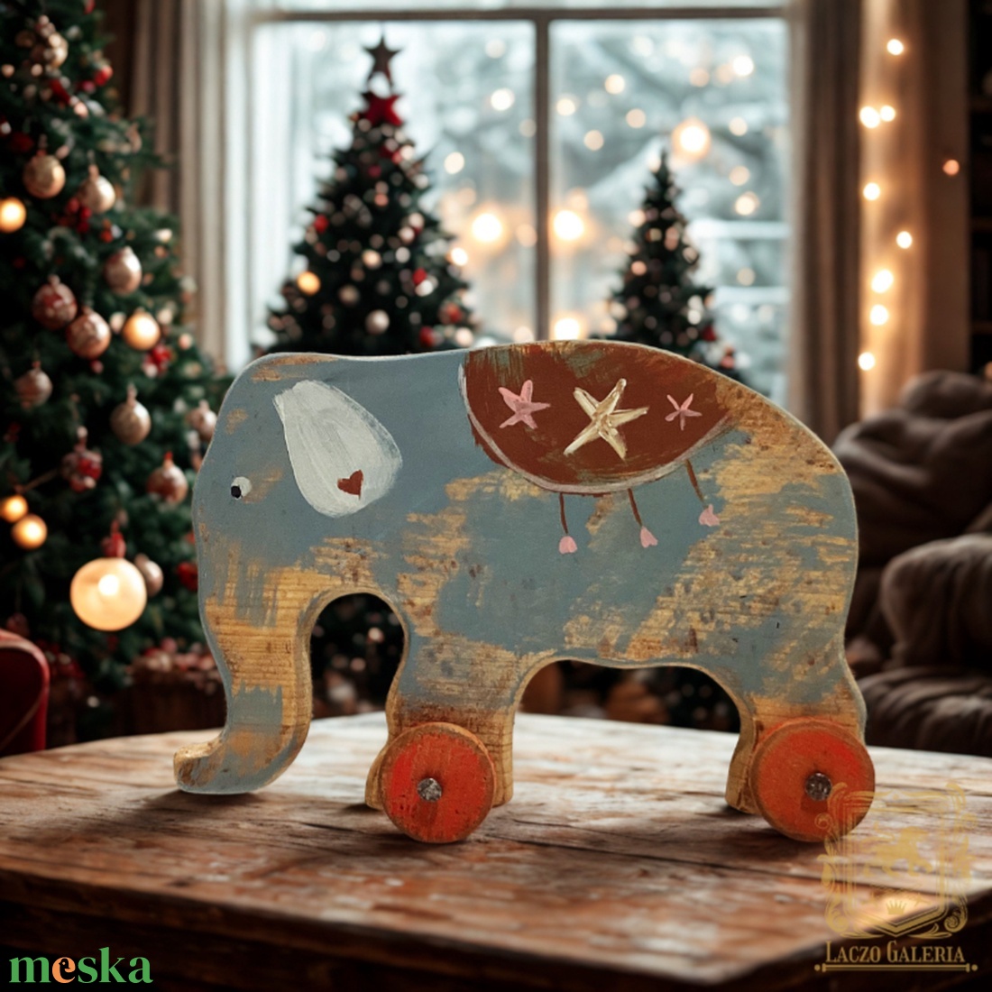 Fáni - Rusztikus Fa Dekoráció - Ajándék ötlet - Gyerekszoba - Elefánt - otthon & életmód - dekoráció - dísztárgy - Meska.hu