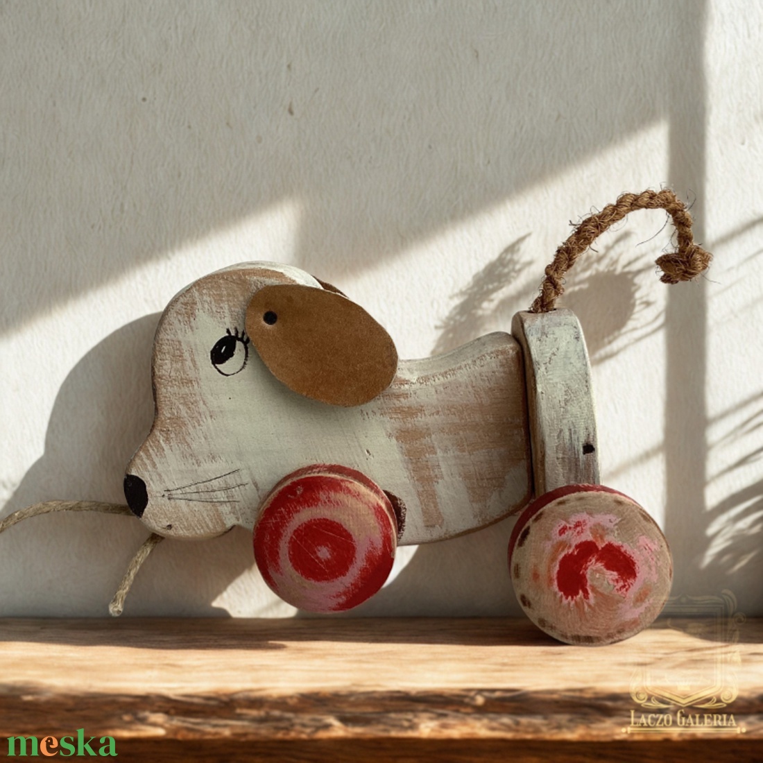 Szimat - Rusztikus Fa Dekoráció - Ajándék ötlet - Gyerekszoba - Kiskutya - otthon & életmód - dekoráció - dísztárgy - Meska.hu