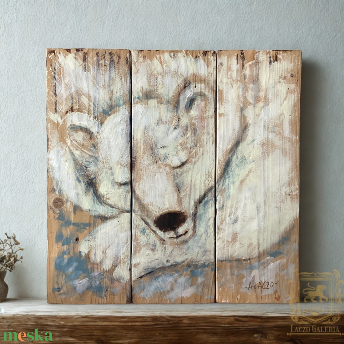 Jegesmedve - Egyedi dekoráció, ajándék ötlet, Jegesmedve, Mackó, Gyerekszoba - karácsony - karácsonyi lakásdekoráció - karácsonyi lakásdíszek - Meska.hu