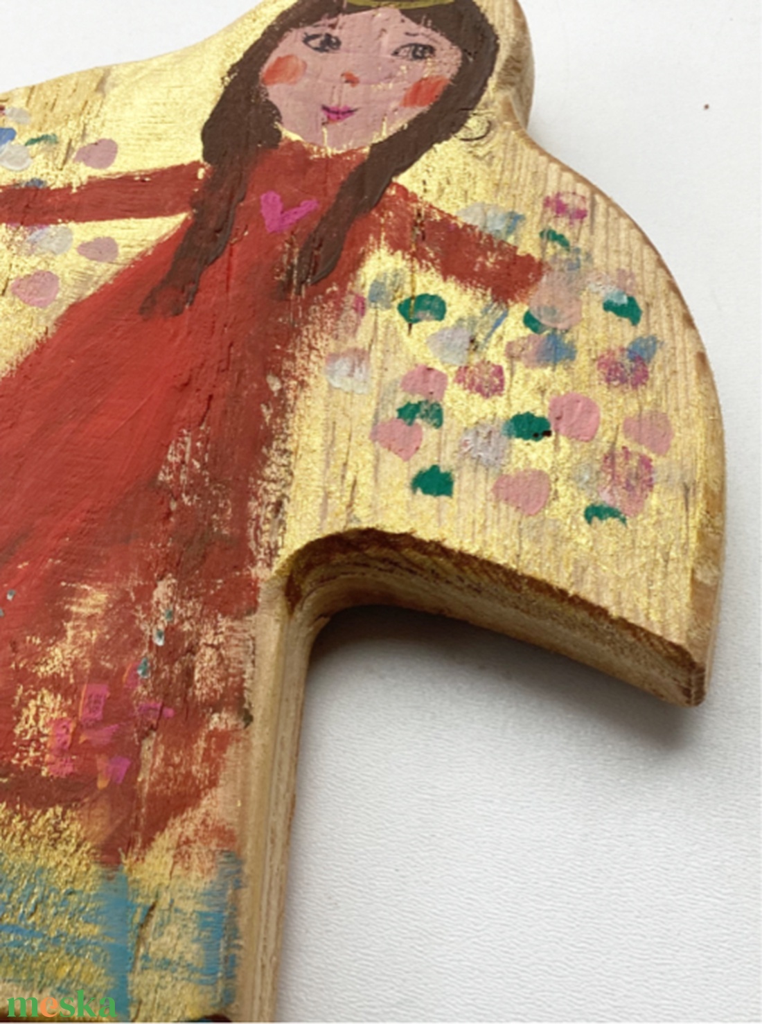 Angyalszárny - Rusztikus Festett Fatábla - Falra akasztható - Ajándék ötlet - Angyal, Gyerekszoba - otthon & életmód - dekoráció - fali és függő dekoráció - függődísz - Meska.hu