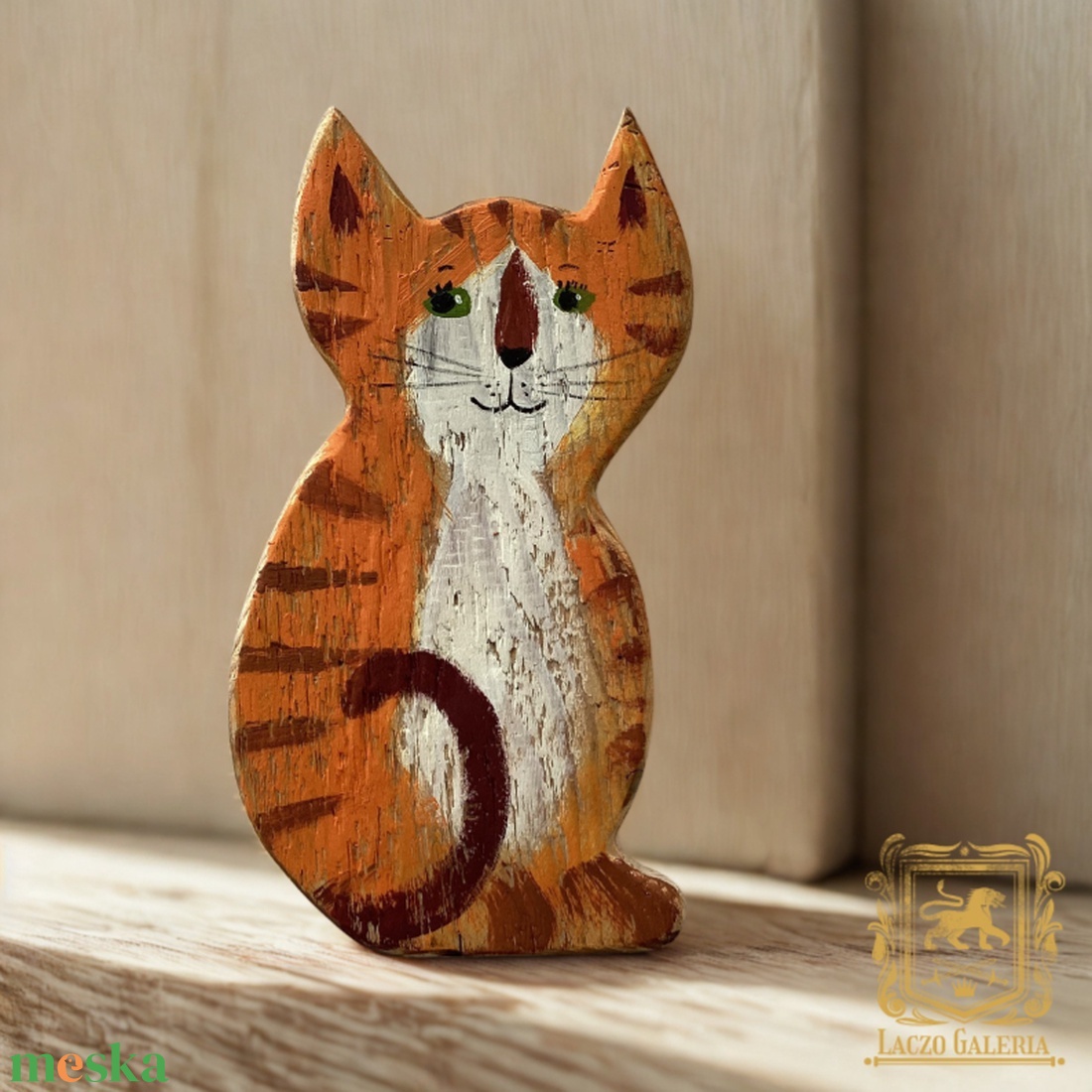 Vörös - Rusztikus Fatábla, Vicces Ajándék ötlet - Falikép, Egyedi Falidísz, Macska, Cica - otthon & életmód - dekoráció - fali és függő dekoráció - falra akasztható dekor - Meska.hu