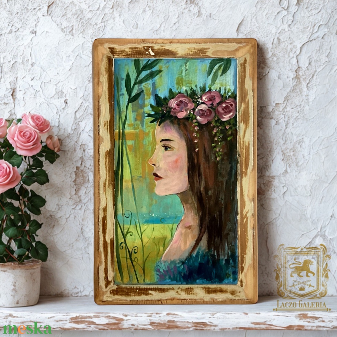Lívia - Rusztikus Fatábla, Egyedi Falikép, Akril Festmény - otthon & életmód - dekoráció - fali és függő dekoráció - falra akasztható dekor - Meska.hu