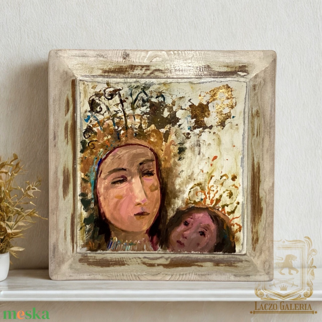 Szent pillanat - Rusztikus Fatábla, Egyedi Falikép, Akril Festmény - Laczó Ágnes - otthon & életmód - dekoráció - fali és függő dekoráció - falra akasztható dekor - Meska.hu