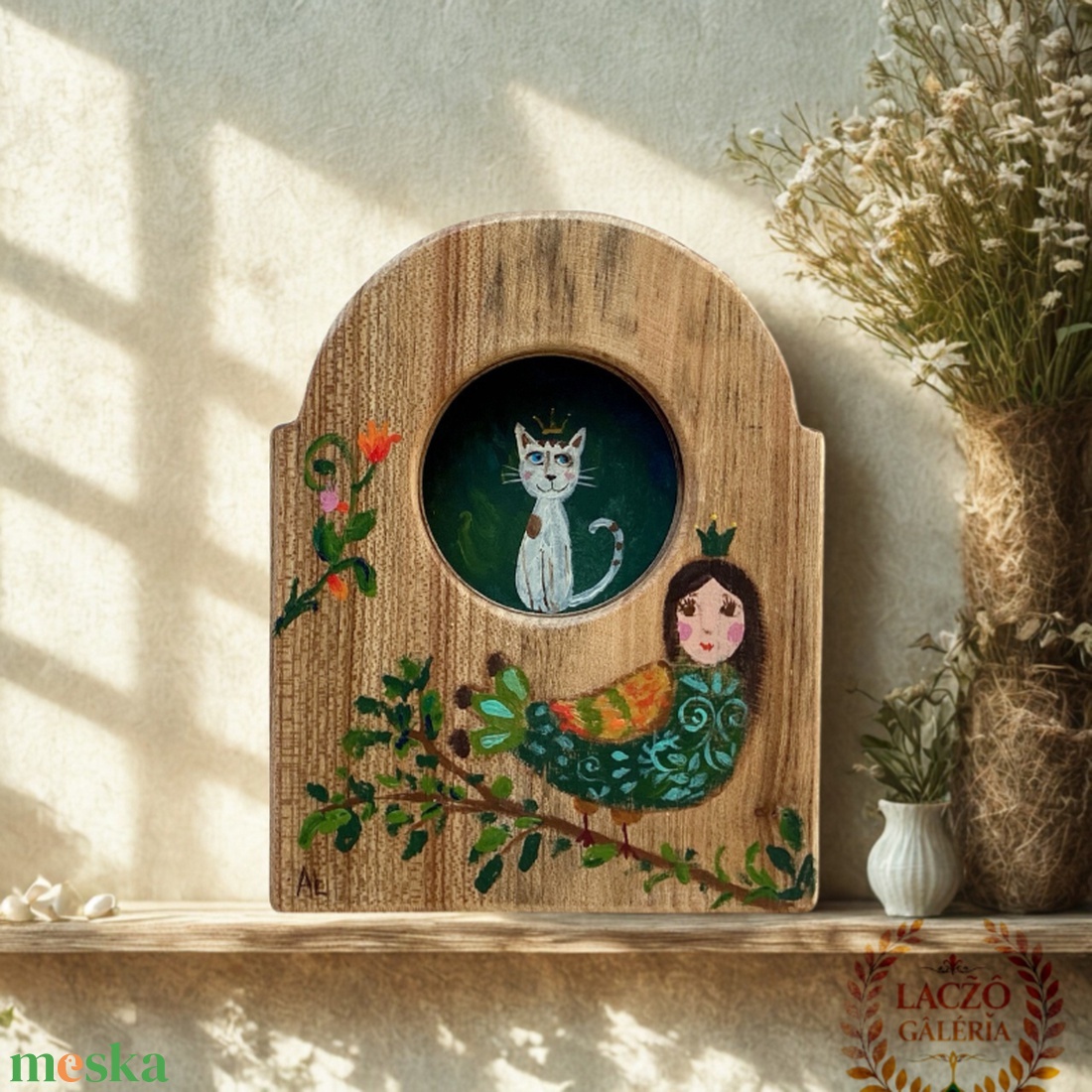 Tölgyfába zárt birodalom - Rusztikus Fatábla, Egyedi Falikép, Akril Festmény - Madár, Macska, cica - otthon & életmód - dekoráció - fali és függő dekoráció - falra akasztható dekor - Meska.hu