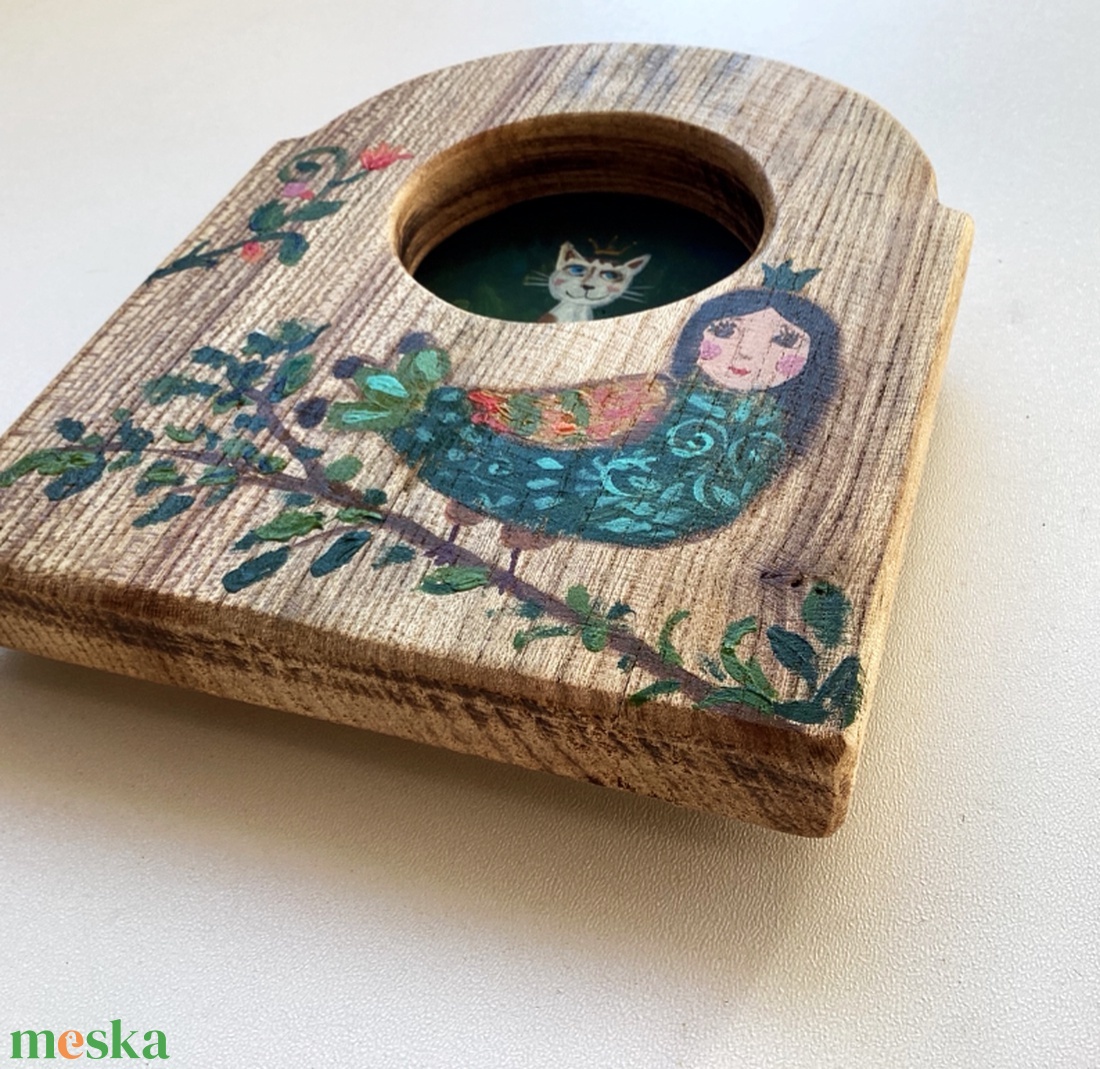 Tölgyfába zárt birodalom - Rusztikus Fatábla, Egyedi Falikép, Akril Festmény - Madár, Macska, cica - otthon & életmód - dekoráció - fali és függő dekoráció - falra akasztható dekor - Meska.hu