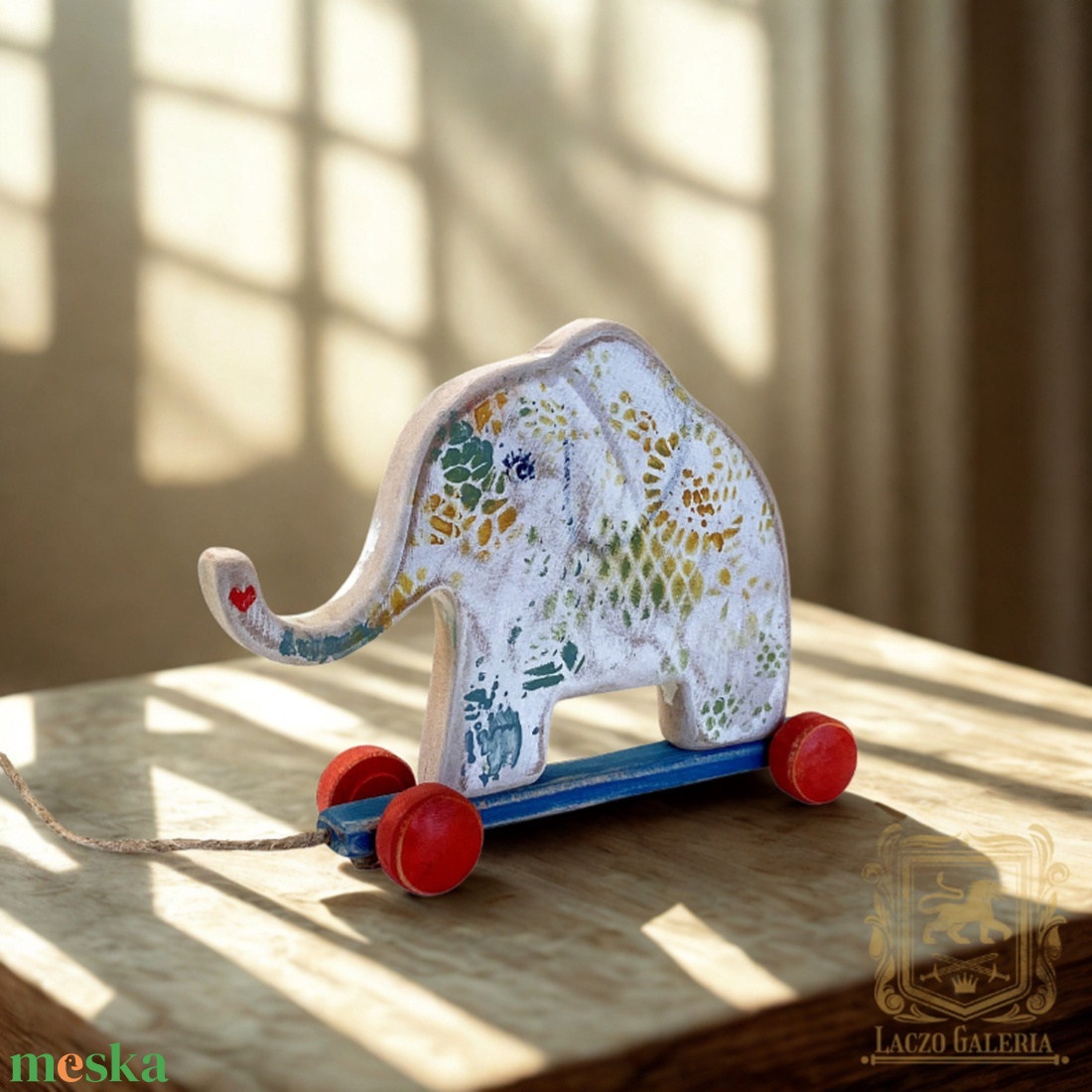 Fáni - Rusztikus Fa Dekoráció - Ajándék ötlet - Gyerekszoba - Elefánt - játék & sport - húzó & tolójátékok - Meska.hu
