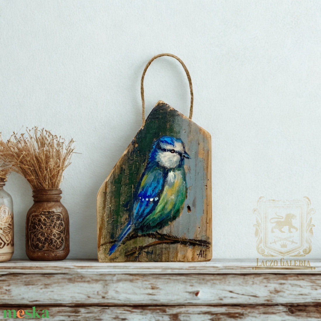 Cinege - Rusztikus Fatábla, Ajándék ötlet, Egyedi Falidísz, Madár - otthon & életmód - dekoráció - fali és függő dekoráció - falra akasztható dekor - Meska.hu