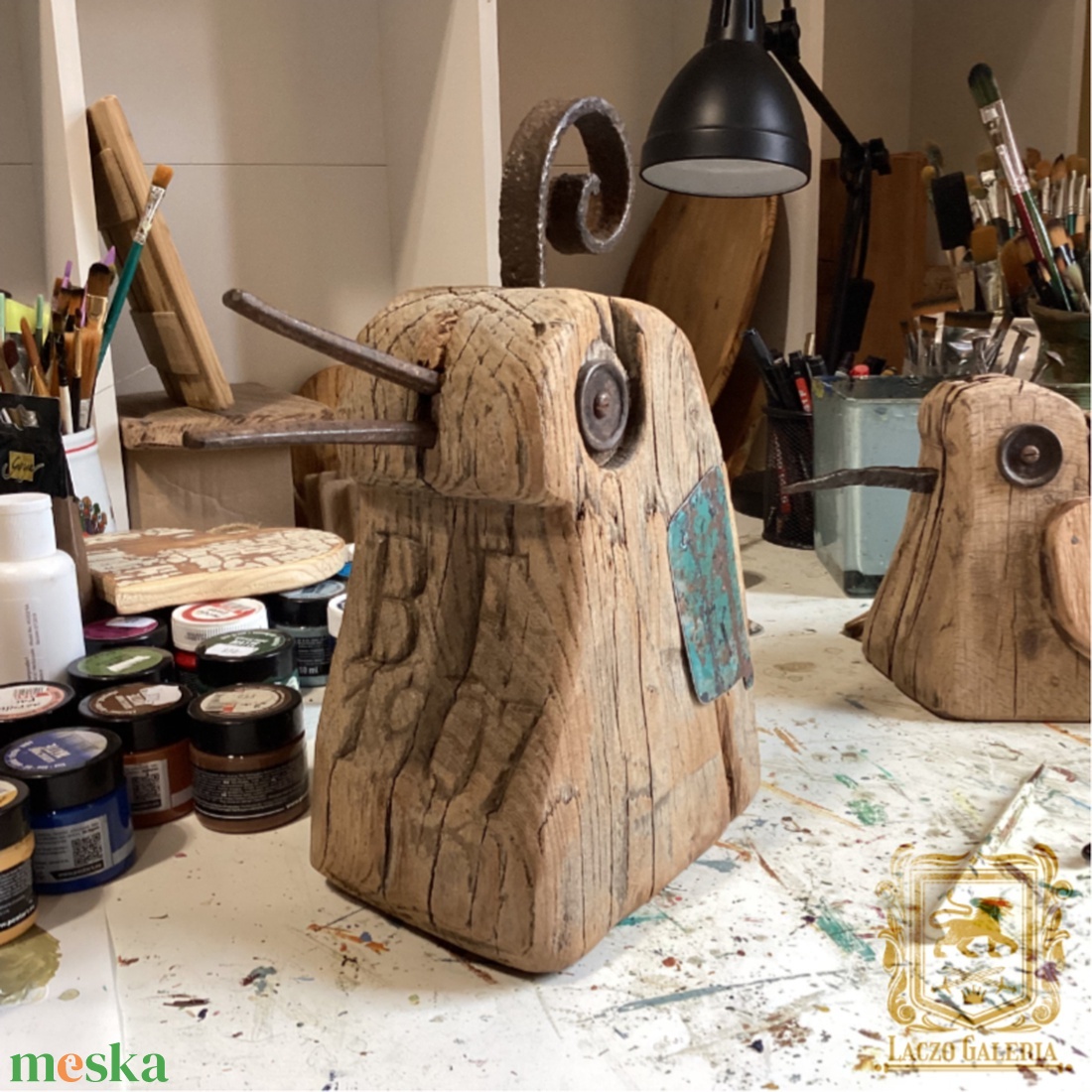 Pirgics család - Rusztikus Fa Dekoráció, Ajándék ötlet, Egyedi dísz, Madár- Antik Szilfa - otthon & életmód - dekoráció - fali és függő dekoráció - falra akasztható dekor - Meska.hu