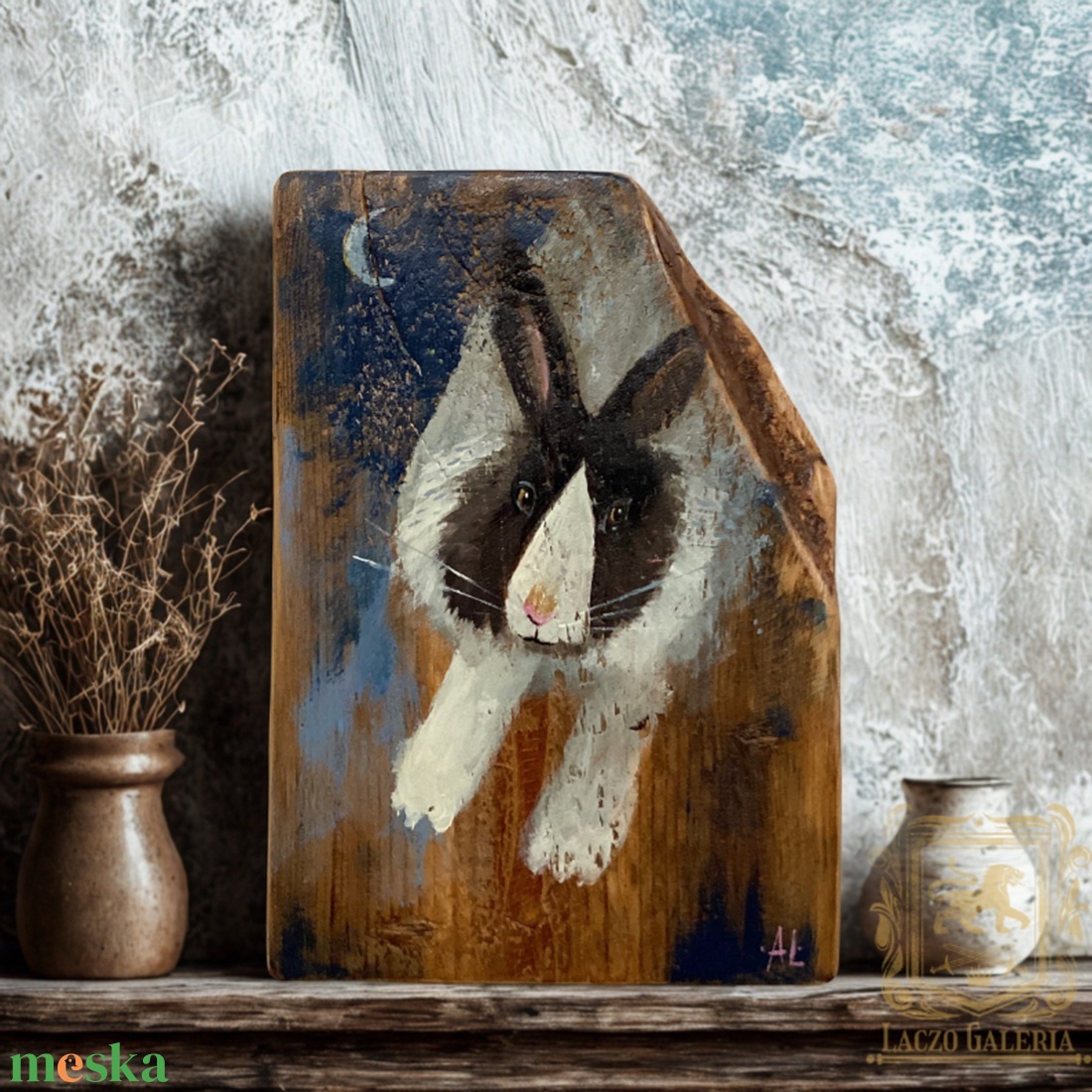 Cukorfalat  - Rusztikus Fatábla, Ajándék ötlet, Nyuszi, Nyúl, Húsvét, Egyedi Falidísz - otthon & életmód - dekoráció - fali és függő dekoráció - falra akasztható dekor - Meska.hu