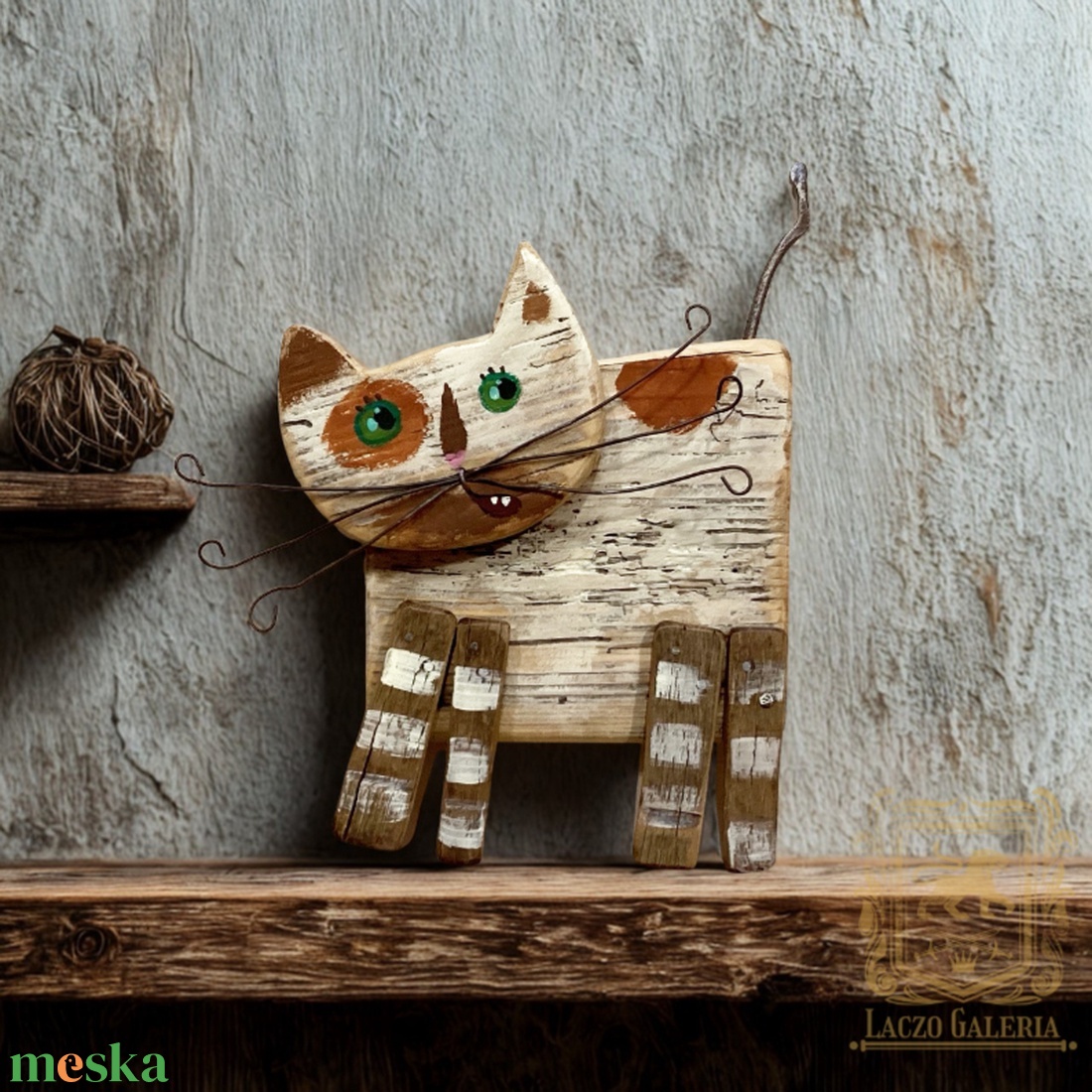 Óbégató - Rusztikus Fatábla, Vicces Ajándék ötlet - Falikép, Egyedi Falidísz, Macska, Cica - otthon & életmód - dekoráció - fali és függő dekoráció - falra akasztható dekor - Meska.hu