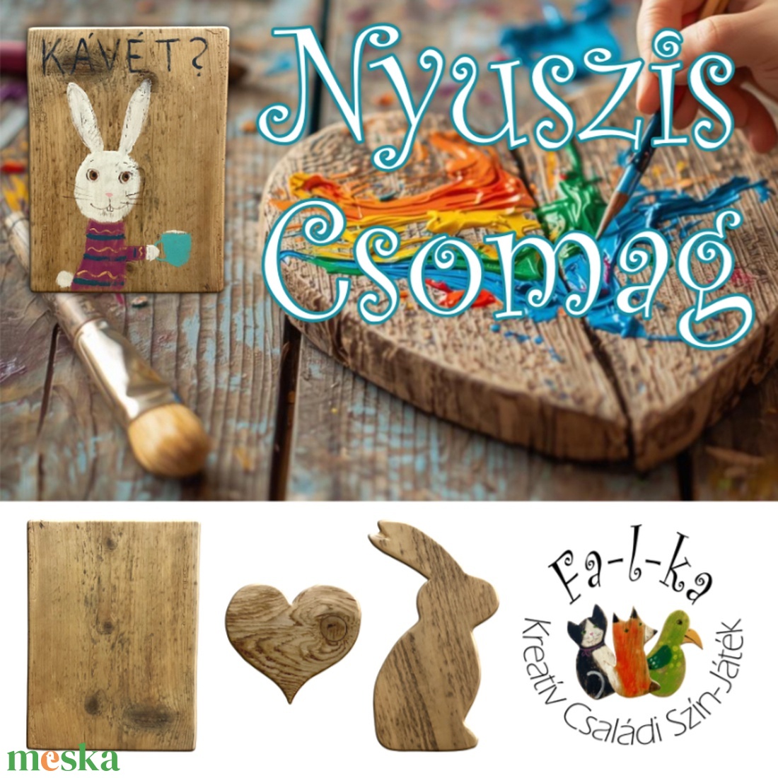 Fa-l-ka - Fesd ki Magad! Kreatív családi foglalkoztató. Rusztikus fatáblák. Ajándék ötlet - Nyusz - diy (csináld magad) - egységcsomag - Meska.hu