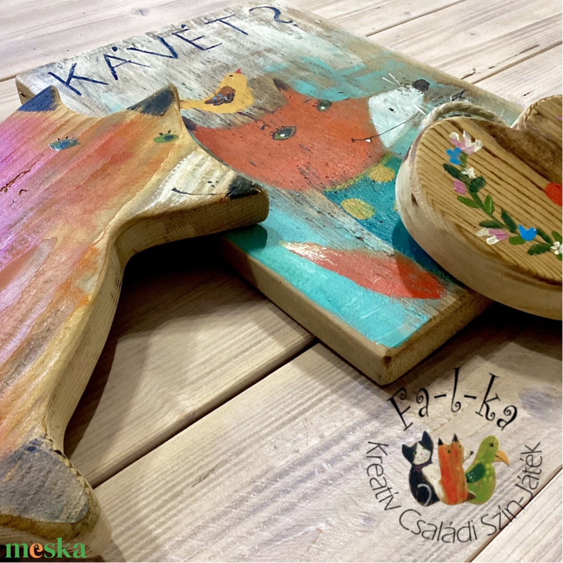 Fa-l-ka - Fesd ki Magad! Kreatív családi foglalkoztató. Rusztikus fatáblák. Ajándék ötlet - Róka - diy (csináld magad) - egységcsomag - Meska.hu