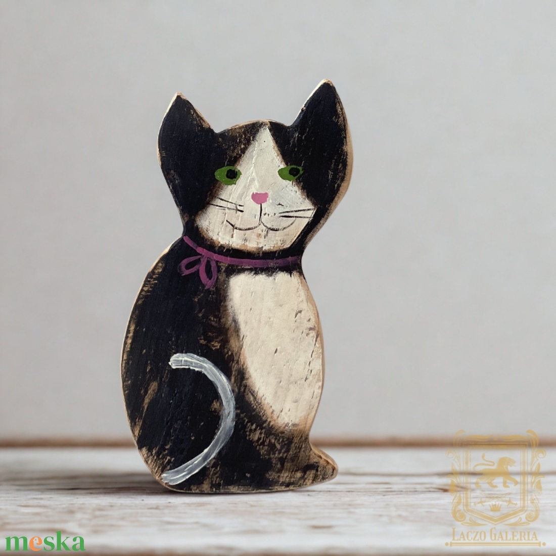 Félix - Rusztikus Fatábla, Vicces Ajándék ötlet - Falikép, Egyedi Falidísz, Macska, Cica - otthon & életmód - dekoráció - kép & falikép - fából készült kép - Meska.hu