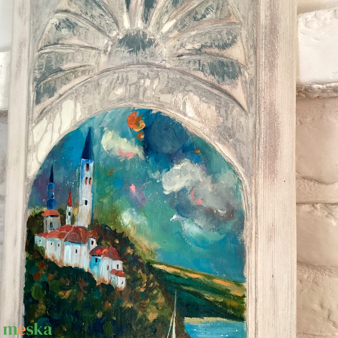 Nyár és vitorla - Egyedi rusztikus dekoráció, Falikép, Festmény - Balaton, Tihany, Vitorlás, Tenger - otthon & életmód - dekoráció - fali és függő dekoráció - falra akasztható dekor - Meska.hu