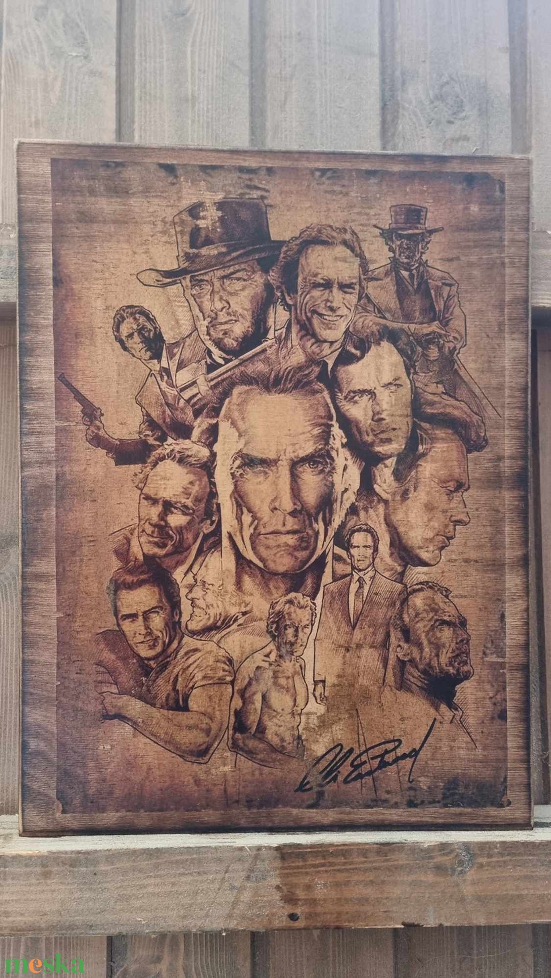Clint Eastwood fakép - otthon & életmód - dekoráció - dísztárgy - Meska.hu Clint Eastwood fakép - otthon & életmód - dekoráció - dísztárgy - Meska.hu
