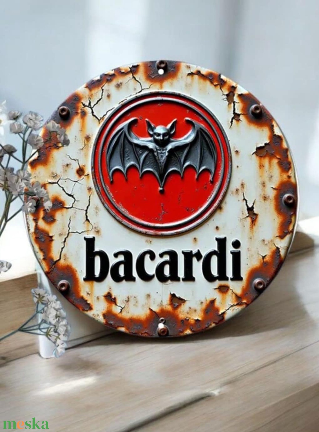 Retro Bacardi fémtábla - otthon & életmód - dekoráció - ajtó- és ablak dekoráció - ajtótábla - Meska.hu