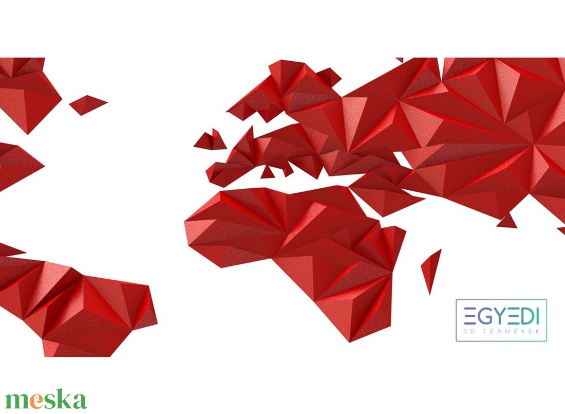 3D Geometrikus világtérkép fali design  - otthon & lakás - dekoráció - kép & falikép - 3d képek - Meska.hu