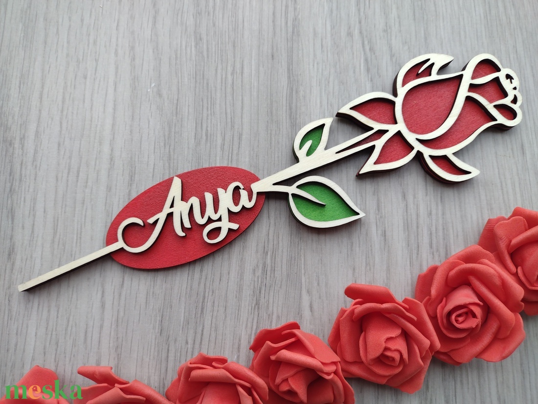 Örök rózsa  - otthon & életmód - virágdekoráció - virágdíszek - lézervágott virágdíszek - Meska.hu