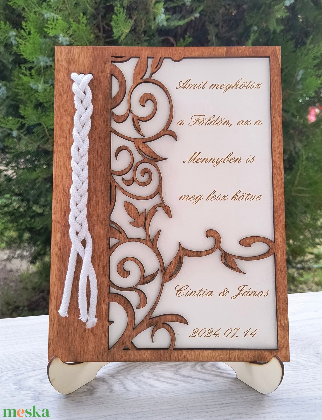 Kötél ceremónia tábla  - esküvő - dekoráció - asztaldísz - Meska.hu