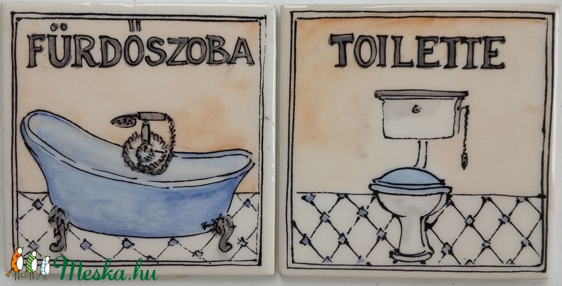fürdőszobai táblák - otthon & életmód - fürdőszoba - fürdőszobai dekoráció - Meska.hu