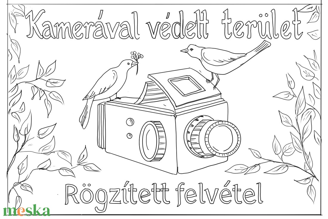 Kamerával védett terület - otthon & életmód - ház & kert - házszám - Meska.hu Kamerával védett terület - otthon & életmód - ház & kert - házszám - Meska.hu