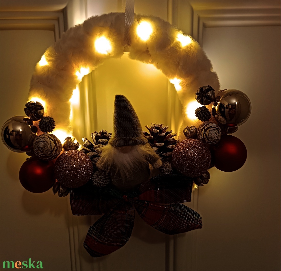 Karácsonyi ajtódísz - karácsony - karácsonyi lakásdekoráció - karácsonyi ajtódíszek - Meska.hu