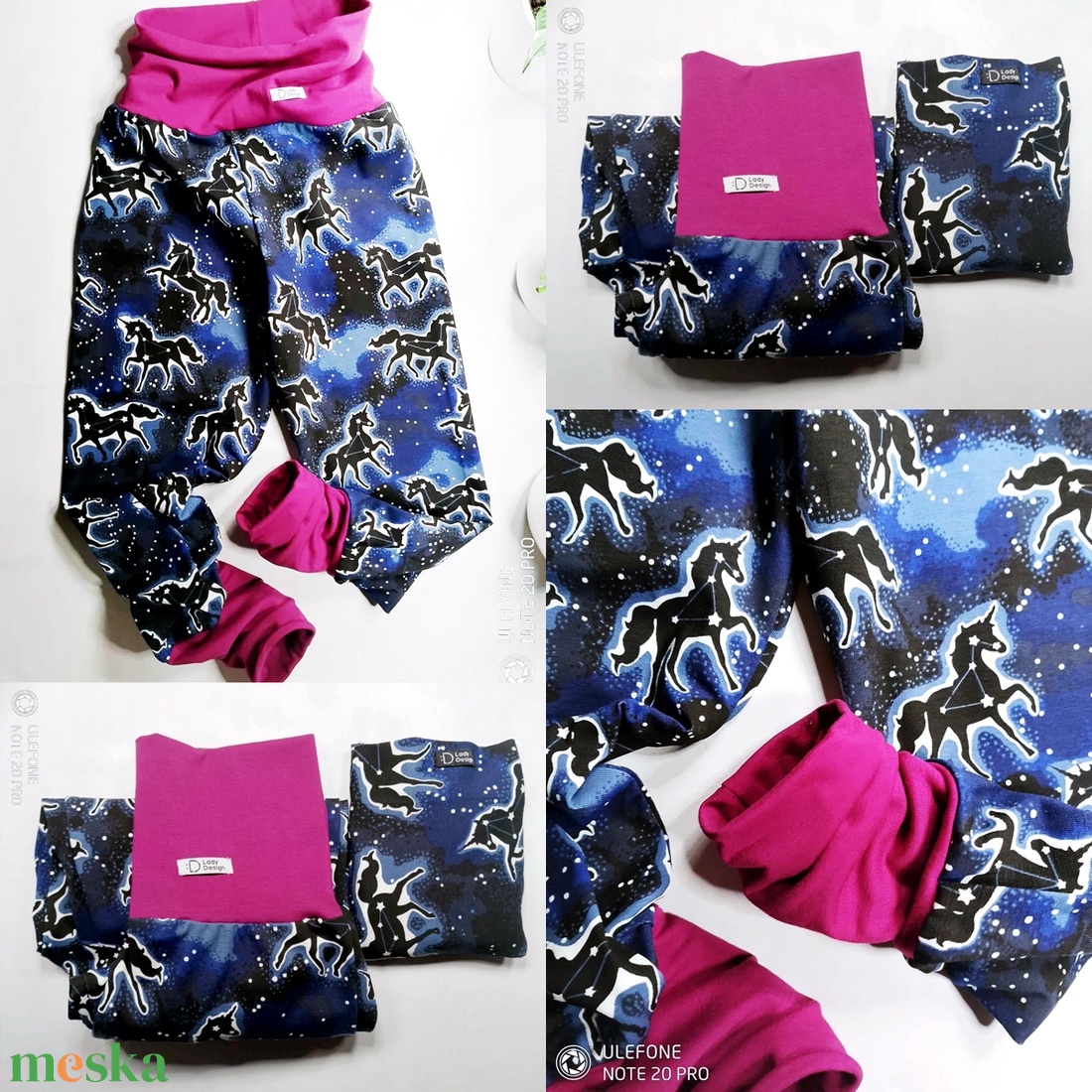 Sötétben világítós unikornisos nadrág, pizsi , póló. - ruha & divat - babaruha & gyerekruha - nadrág - Meska.hu