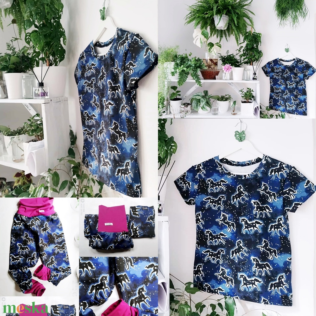 Sötétben világítós unikornisos nadrág, pizsi , póló. - ruha & divat - babaruha & gyerekruha - nadrág - Meska.hu