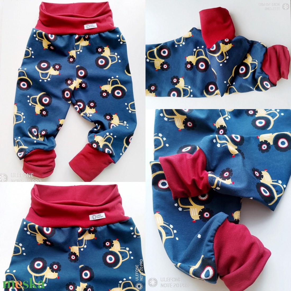 Traktoros nadrág bordóval  - ruha & divat - férfi ruha - nadrág - Meska.hu