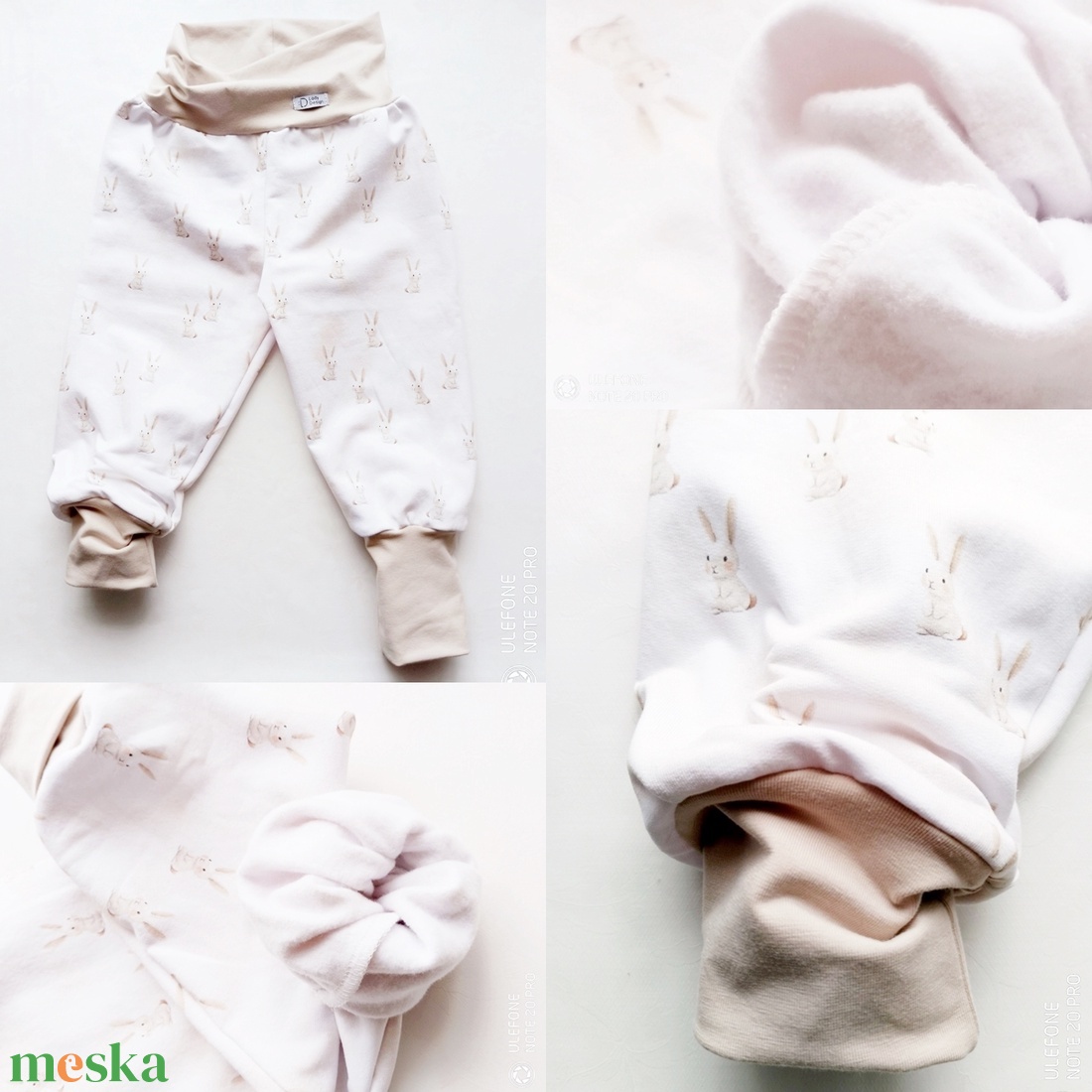 Álompuha bolyhos nyuszis szabadidő nadrág  - ruha & divat - babaruha & gyerekruha - nadrág - Meska.hu