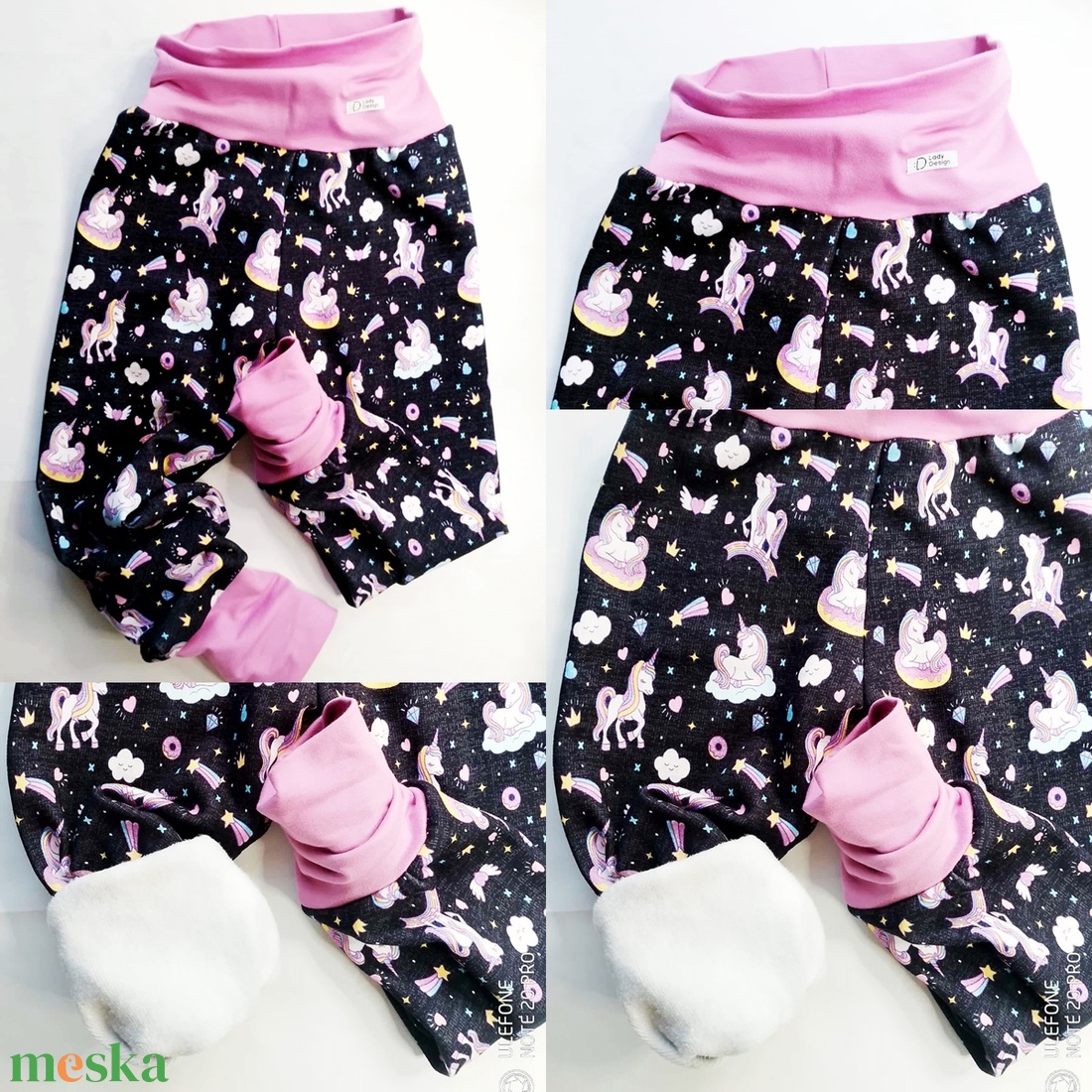 Unikornisos vastag nadrág - ruha & divat - babaruha & gyerekruha - nadrág - Meska.hu