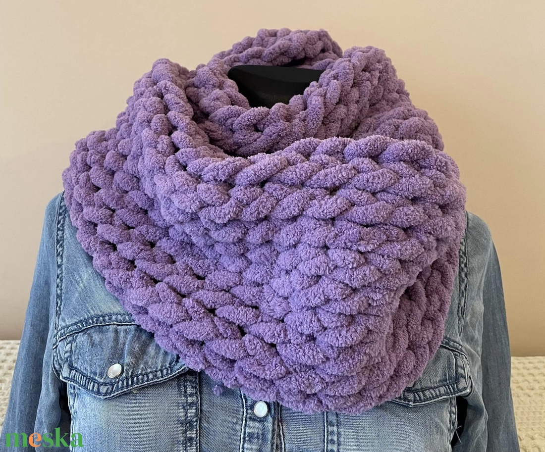 Kötött puha csősál - ruha & divat - sál, sapka, kendő - sál - Meska.hu