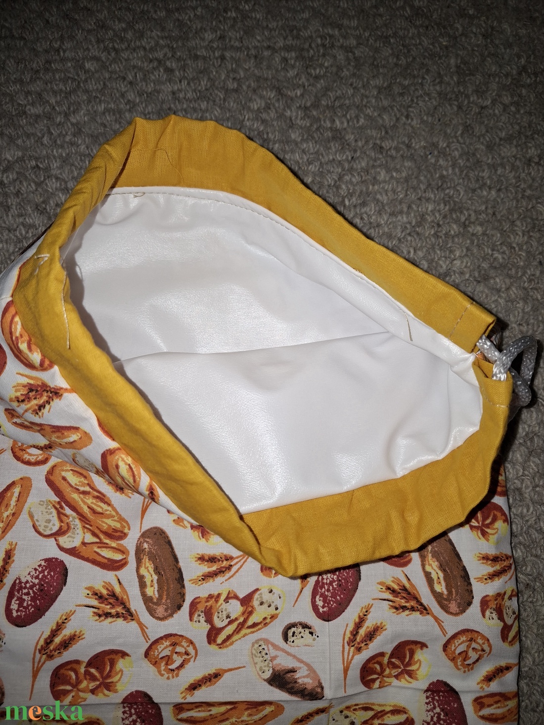 Nagyméretű uzsonnás zsák frissen tartó PUL béléssel - táska & tok - bevásárlás & shopper táska - kenyeres zsák - Meska.hu