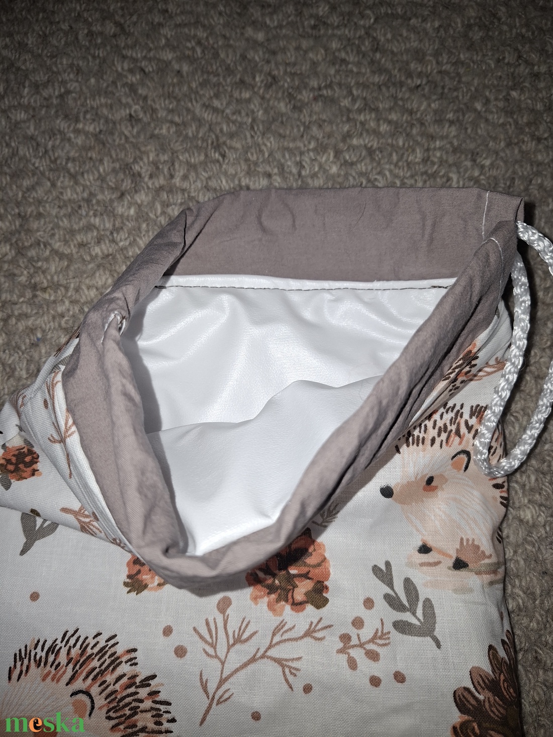 Sünis uzsonnás zsák frissen tartó PUL béléssel - táska & tok - bevásárlás & shopper táska - kenyeres zsák - Meska.hu