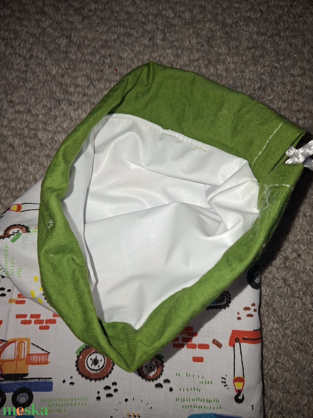 Munkagépes uzsonnás zsák frissen tartó PUL béléssel - táska & tok - bevásárlás & shopper táska - kenyeres zsák - Meska.hu